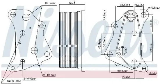 Ölkühler, Motoröl NISSENS 91202 Bild Ölkühler, Motoröl NISSENS 91202