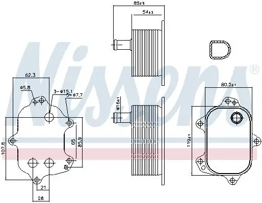 Ölkühler, Motoröl NISSENS 91206 Bild Ölkühler, Motoröl NISSENS 91206