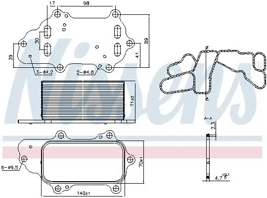 Ölkühler, Motoröl NISSENS 91225 Bild Ölkühler, Motoröl NISSENS 91225