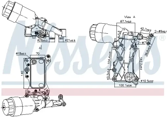 Ölkühler, Motoröl NISSENS 91241 Bild Ölkühler, Motoröl NISSENS 91241