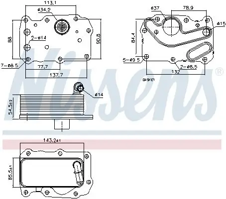 Ölkühler, Motoröl NISSENS 91242 Bild Ölkühler, Motoröl NISSENS 91242