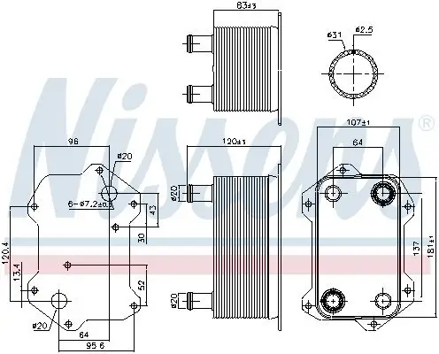 Ölkühler, Motoröl NISSENS 91269 Bild Ölkühler, Motoröl NISSENS 91269