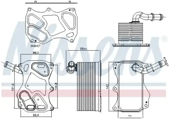 Ölkühler, Motoröl NISSENS 91270 Bild Ölkühler, Motoröl NISSENS 91270