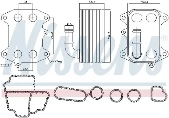 Ölkühler, Motoröl NISSENS 91272 Bild Ölkühler, Motoröl NISSENS 91272