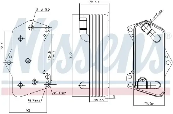 Ölkühler, Automatikgetriebe NISSENS 91281 Bild Ölkühler, Automatikgetriebe NISSENS 91281