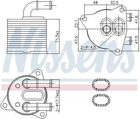 Ölkühler, Automatikgetriebe NISSENS 91286 Bild Ölkühler, Automatikgetriebe NISSENS 91286