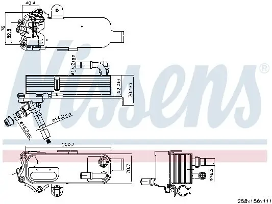 Ölkühler, Automatikgetriebe NISSENS 91298