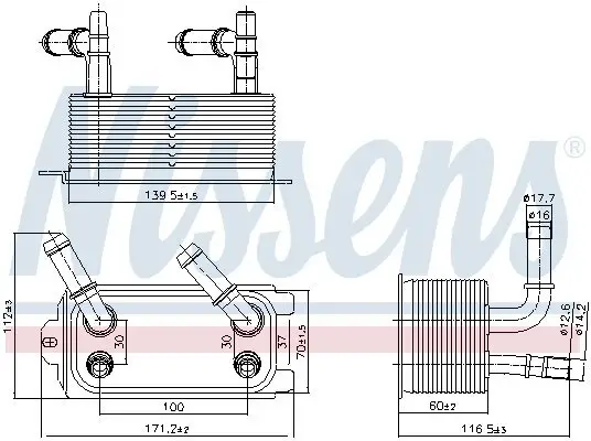 Ölkühler, Automatikgetriebe NISSENS 91300 Bild Ölkühler, Automatikgetriebe NISSENS 91300