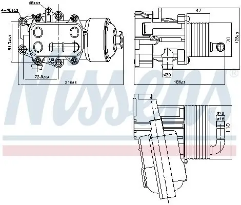 Ölkühler, Motoröl NISSENS 91315 Bild Ölkühler, Motoröl NISSENS 91315