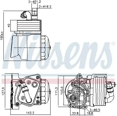 Ölkühler, Motoröl NISSENS 91323 Bild Ölkühler, Motoröl NISSENS 91323