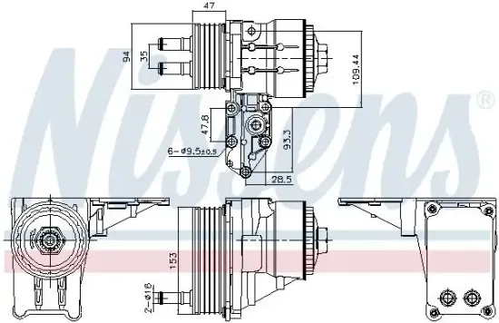 Ölkühler, Motoröl NISSENS 91328 Bild Ölkühler, Motoröl NISSENS 91328