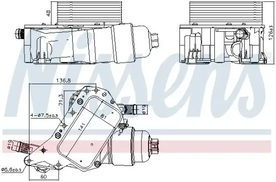 Ölkühler, Motoröl NISSENS 91339 Bild Ölkühler, Motoröl NISSENS 91339