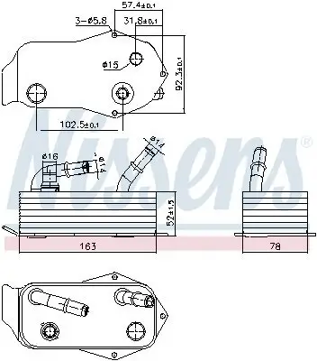 Ölkühler, Automatikgetriebe NISSENS 91353