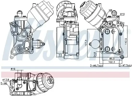 Ölkühler, Motoröl NISSENS 91355 Bild Ölkühler, Motoröl NISSENS 91355