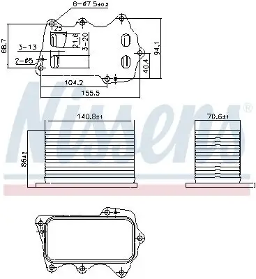 Ölkühler, Motoröl NISSENS 91359 Bild Ölkühler, Motoröl NISSENS 91359