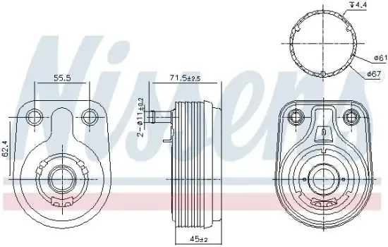Ölkühler, Motoröl NISSENS 91372 Bild Ölkühler, Motoröl NISSENS 91372