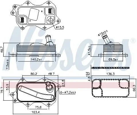 Ölkühler, Motoröl NISSENS 91380 Bild Ölkühler, Motoröl NISSENS 91380