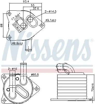 Ölkühler, Automatikgetriebe NISSENS 91396 Bild Ölkühler, Automatikgetriebe NISSENS 91396