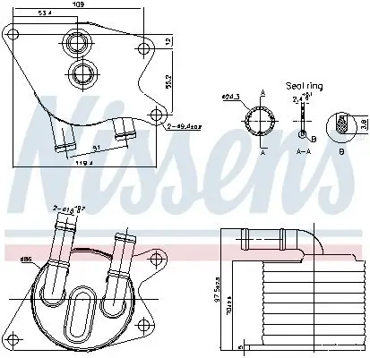 Ölkühler, Automatikgetriebe NISSENS 91398 Bild Ölkühler, Automatikgetriebe NISSENS 91398