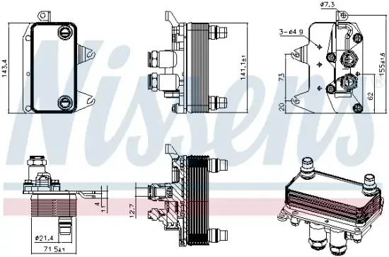 Ölkühler, Automatikgetriebe NISSENS 91411 Bild Ölkühler, Automatikgetriebe NISSENS 91411