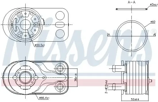 Ölkühler, Motoröl NISSENS 91422 Bild Ölkühler, Motoröl NISSENS 91422