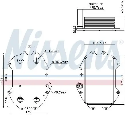 Ölkühler, Motoröl NISSENS 91445 Bild Ölkühler, Motoröl NISSENS 91445