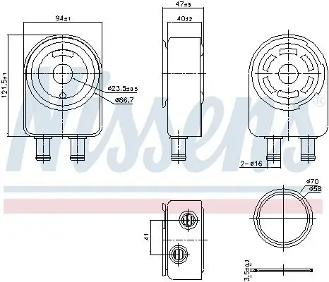 Ölkühler, Motoröl NISSENS 91451 Bild Ölkühler, Motoröl NISSENS 91451
