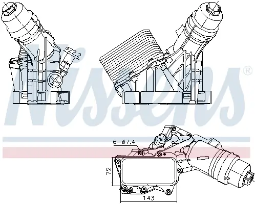 Ölkühler, Motoröl NISSENS 91487 Bild Ölkühler, Motoröl NISSENS 91487