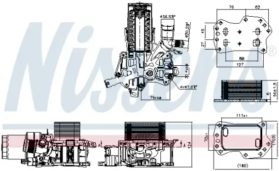 Ölkühler, Motoröl NISSENS 91498 Bild Ölkühler, Motoröl NISSENS 91498