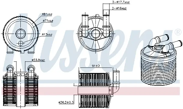 Ölkühler, Automatikgetriebe NISSENS 91506
