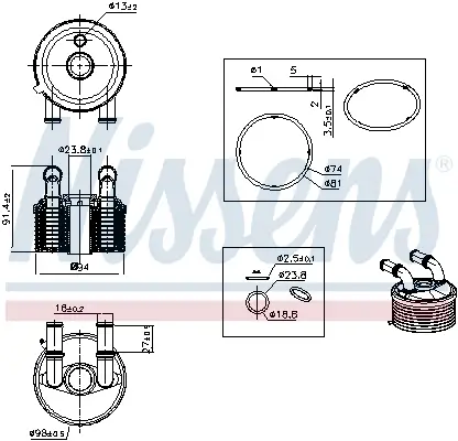 Ölkühler, Automatikgetriebe NISSENS 91507 Bild Ölkühler, Automatikgetriebe NISSENS 91507