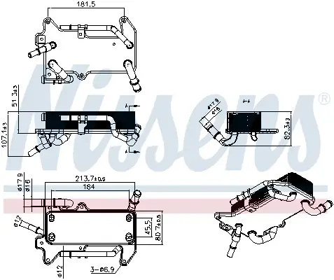 Ölkühler, Automatikgetriebe NISSENS 91521 Bild Ölkühler, Automatikgetriebe NISSENS 91521