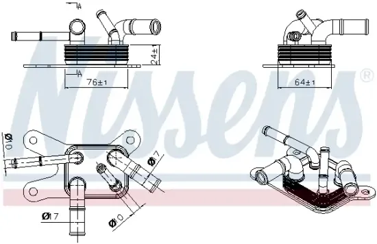 Ölkühler, Automatikgetriebe NISSENS 91529 Bild Ölkühler, Automatikgetriebe NISSENS 91529