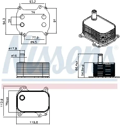 Ölkühler, Motoröl NISSENS 91534 Bild Ölkühler, Motoröl NISSENS 91534