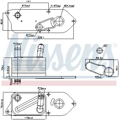 Ölkühler, Motoröl NISSENS 91543 Bild Ölkühler, Motoröl NISSENS 91543