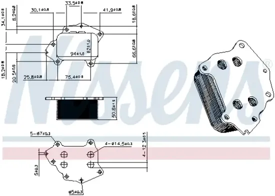 Ölkühler, Motoröl NISSENS 91549 Bild Ölkühler, Motoröl NISSENS 91549
