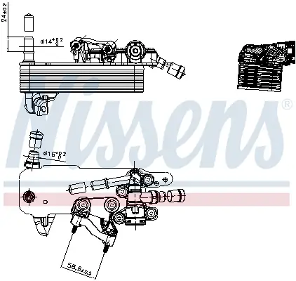 Ölkühler, Automatikgetriebe NISSENS 91552 Bild Ölkühler, Automatikgetriebe NISSENS 91552