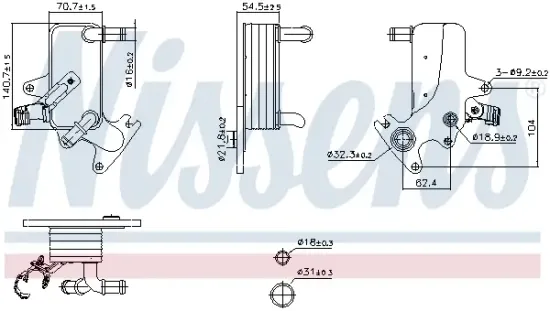 Ölkühler, Automatikgetriebe NISSENS 91553 Bild Ölkühler, Automatikgetriebe NISSENS 91553