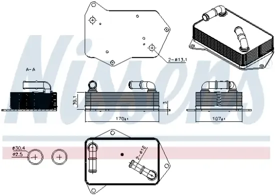 Ölkühler, Automatikgetriebe NISSENS 91563 Bild Ölkühler, Automatikgetriebe NISSENS 91563