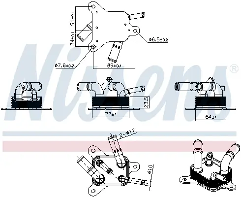 Ölkühler, Automatikgetriebe NISSENS 91567 Bild Ölkühler, Automatikgetriebe NISSENS 91567