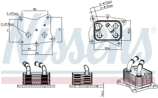 Ölkühler, Motoröl NISSENS 91569 Bild Ölkühler, Motoröl NISSENS 91569