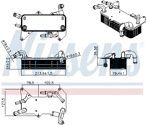Ölkühler, Automatikgetriebe NISSENS 91579 Bild Ölkühler, Automatikgetriebe NISSENS 91579