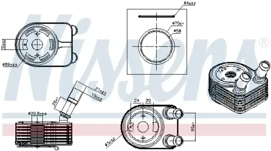 Ölkühler, Motoröl NISSENS 91584 Bild Ölkühler, Motoröl NISSENS 91584
