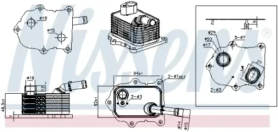 Ölkühler, Motoröl NISSENS 91586 Bild Ölkühler, Motoröl NISSENS 91586