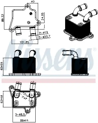 Ölkühler, Automatikgetriebe NISSENS 91588 Bild Ölkühler, Automatikgetriebe NISSENS 91588