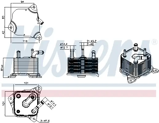 Ölkühler, Automatikgetriebe NISSENS 91597 Bild Ölkühler, Automatikgetriebe NISSENS 91597