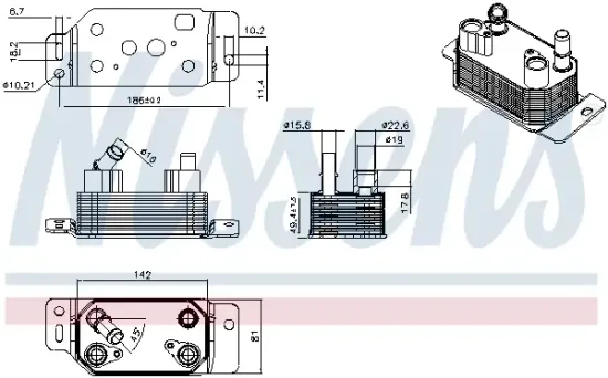 Ölkühler, Automatikgetriebe NISSENS 91600 Bild Ölkühler, Automatikgetriebe NISSENS 91600