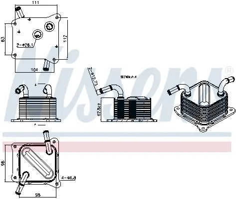 Ölkühler, Automatikgetriebe NISSENS 91613 Bild Ölkühler, Automatikgetriebe NISSENS 91613