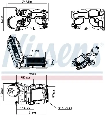Ölkühler, Motoröl NISSENS 91641 Bild Ölkühler, Motoröl NISSENS 91641
