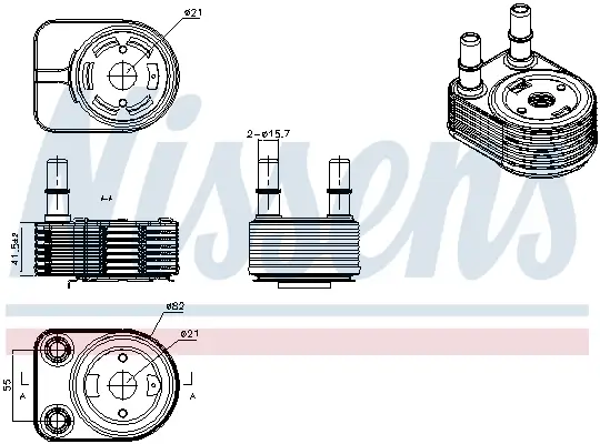 Ölkühler, Motoröl NISSENS 91653 Bild Ölkühler, Motoröl NISSENS 91653